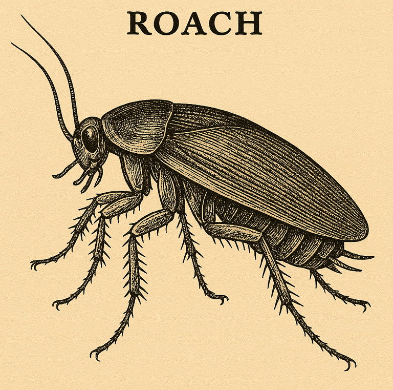 Image of a roach which Treat Pest Control Service takes care of