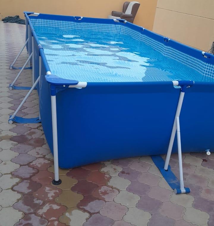 a swimming pool with water