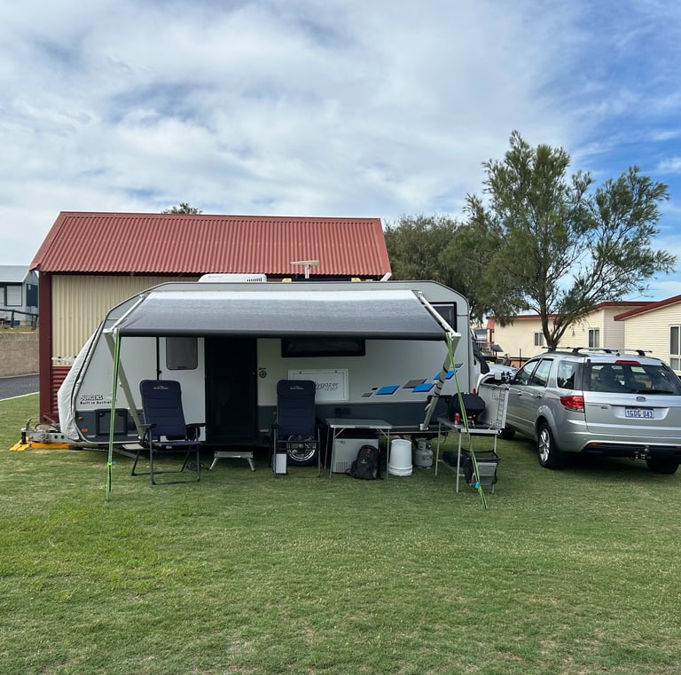 Campsite at Seabreeze Caravan Park Dongara WA