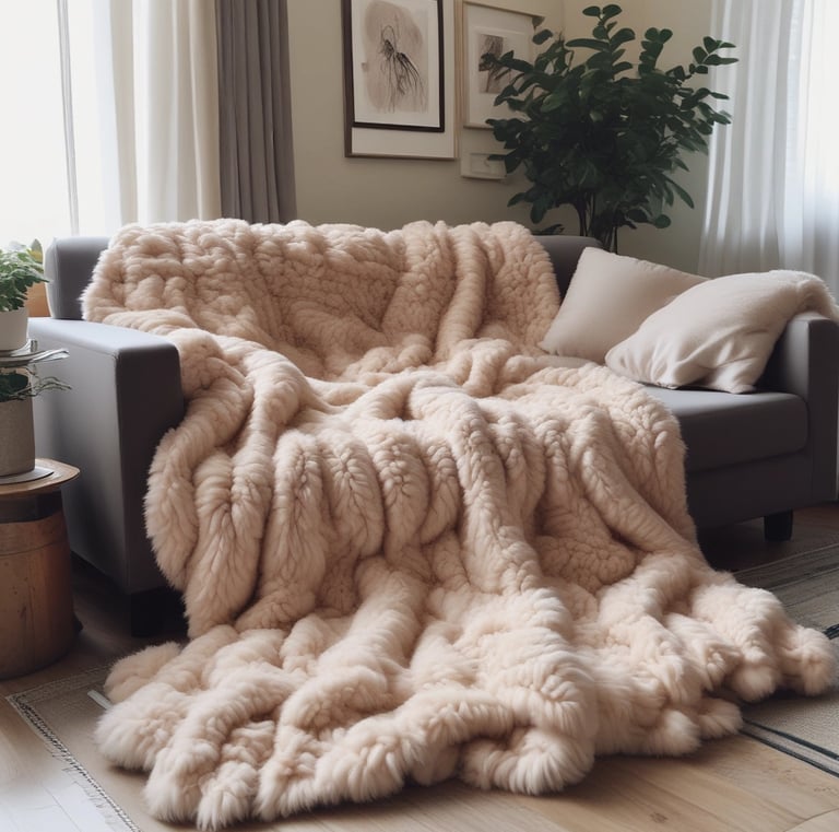 A cozy reading nook with soft pillows and a warm blanket.