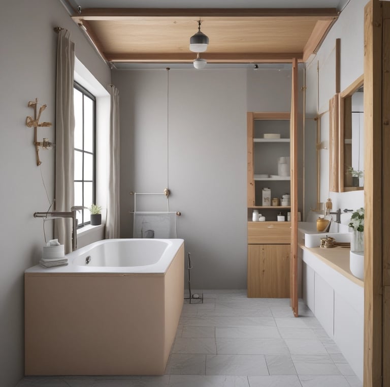 A beautifully renovated bathroom showcasing modern plumbing fixtures.