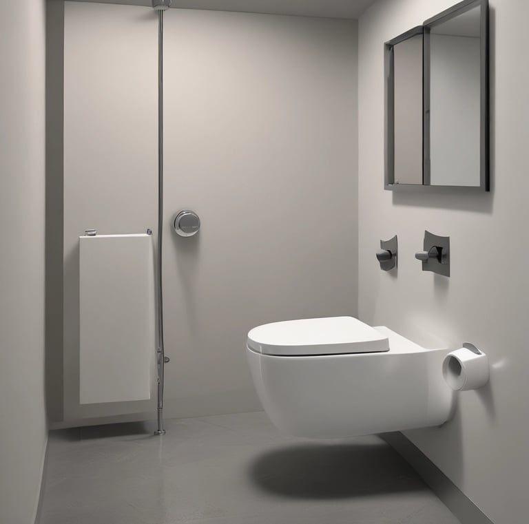 An installation of new sanitary equipment in a home.