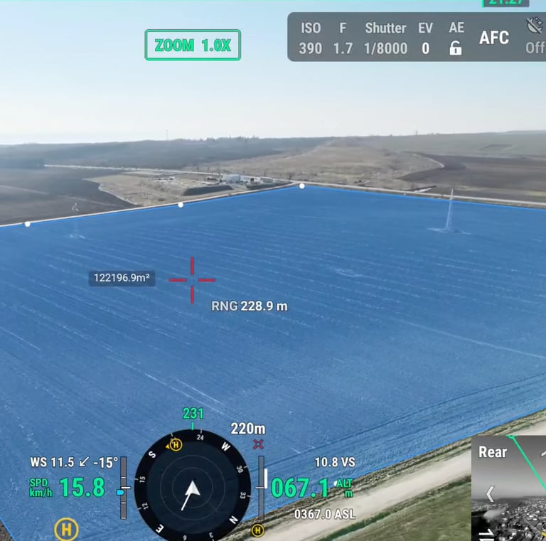 Calcul de surface avec un done Matrice 4T