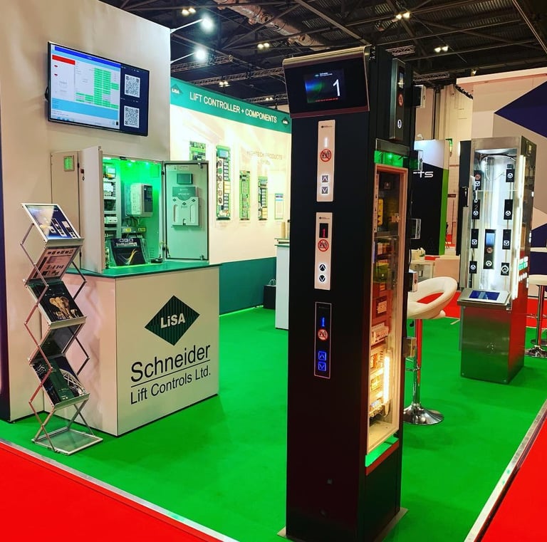 Eco Modular Exhibition Stand For Schneider Lift Controls