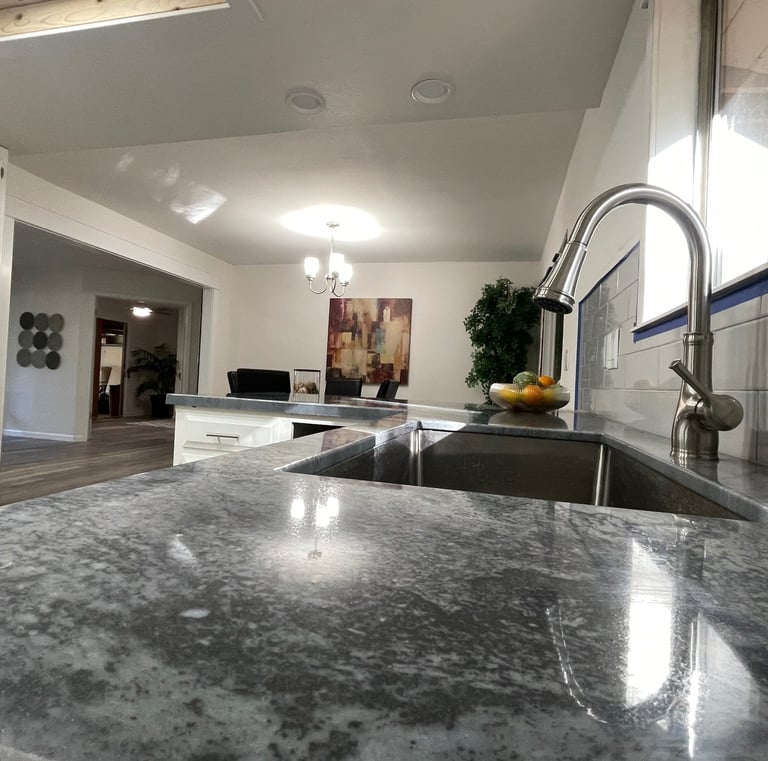 Kitchen remodel countertop install 