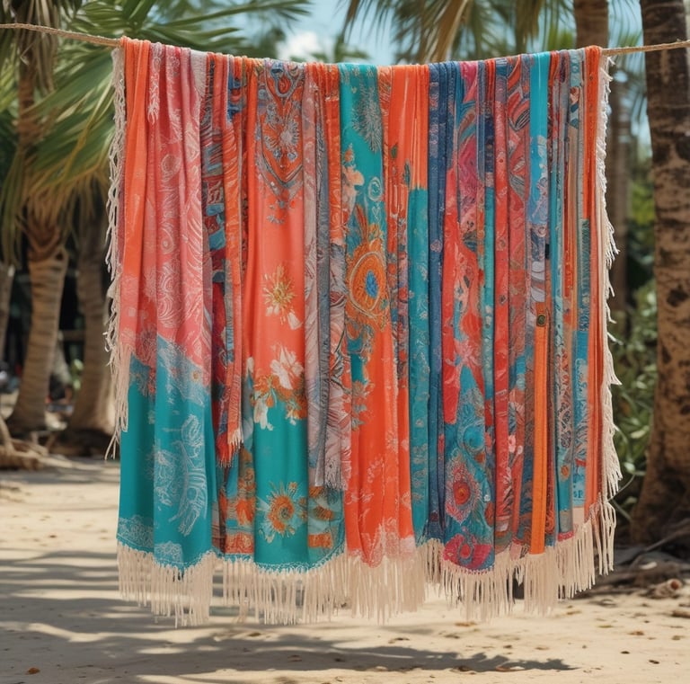 multi-colored scarves