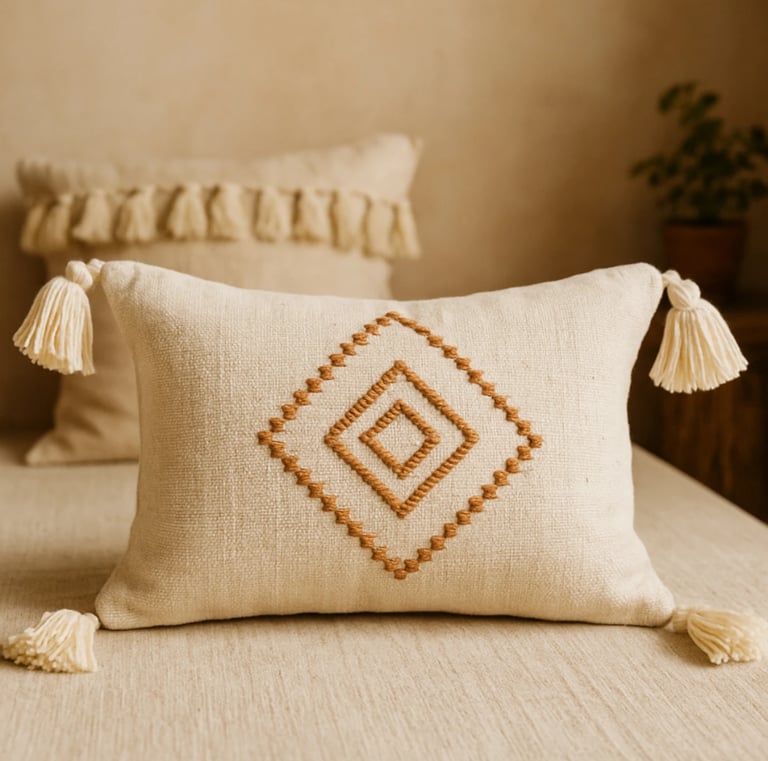 coussin minimaliste beige 