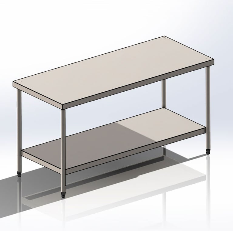 Mesa Lisa Aço Inox