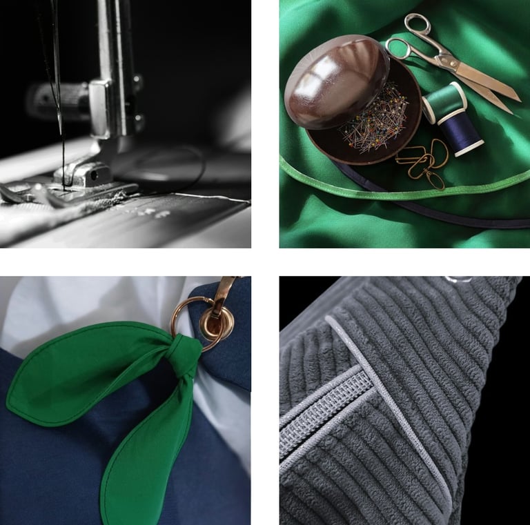 Détails de couture et boîte à épingles héritée de ma grand-mère, symboles du savoir-faire UP2MEL