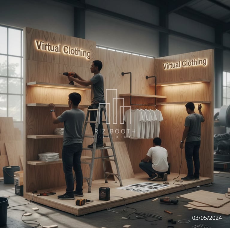 workshop custom booth pakaian