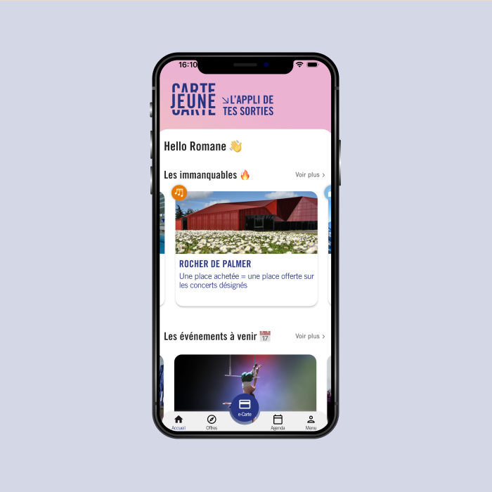 Screenshot de l'application CarteJeune de Bordeaux Métropole