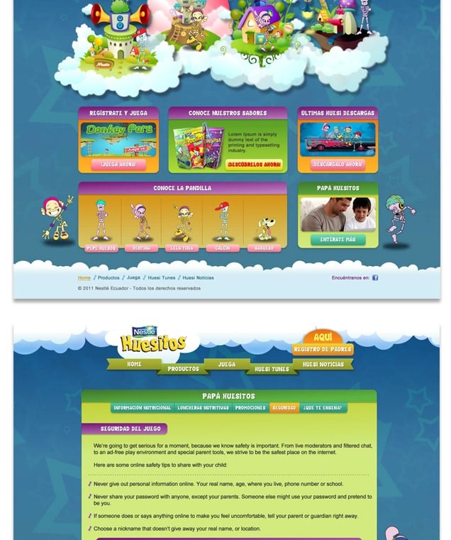 a website page with a bunch of different types of webpages