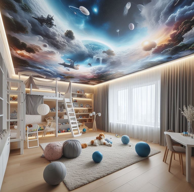 fotomotivdecke - spanndecke im kinderzimmer