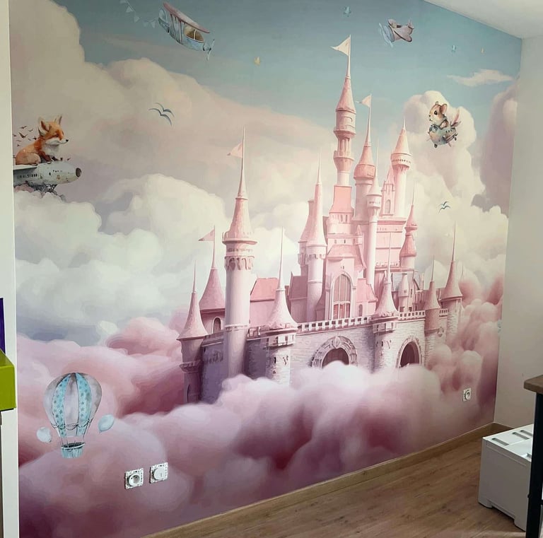 Papier peint chambre bébé fille