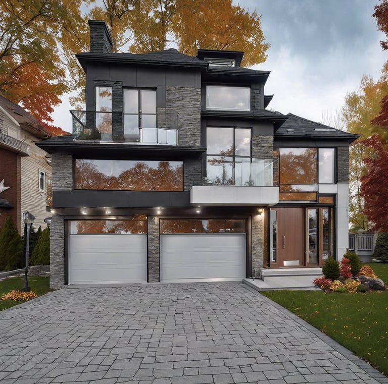 Stationnement de pavé-uni-rive-sud