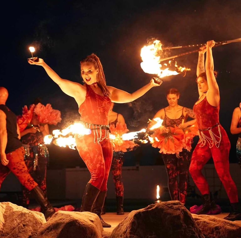 Fire dancers as part of the nights entertainment