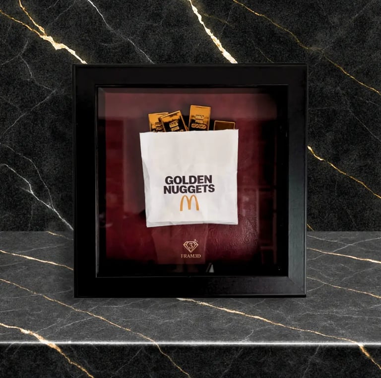 a picture of a golden nuggets in a motivational frame