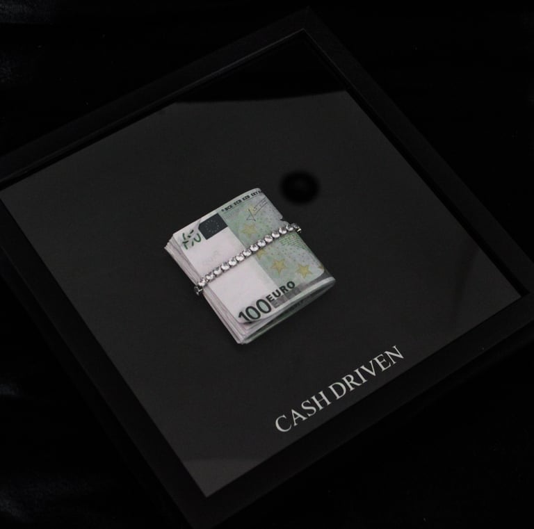 wall art for motivation with money and diamonds