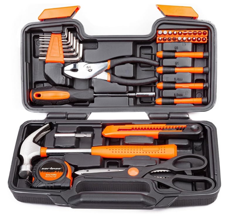 a tool kit with tools and tools in a case