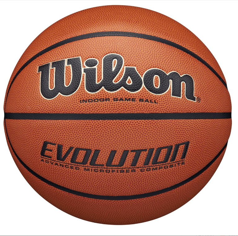a basketball ball with the words evolution evolution
