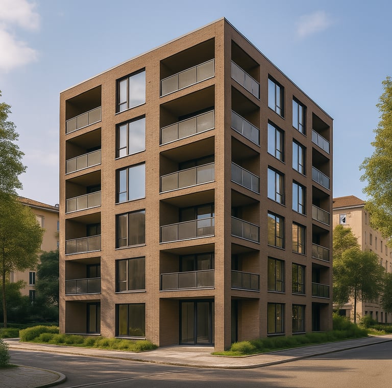 Urbanes Wohnen mit Klinkerfassade