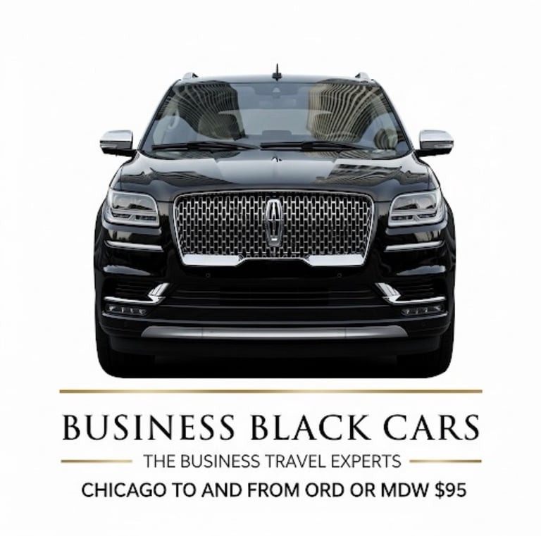 “Luxury Lincoln Navigator from Business Black Cars offering Chicago airport black car service.”