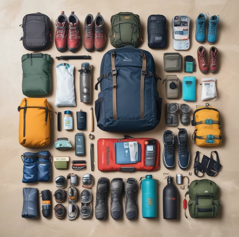 An open suitcase showing neatly rolled clothes secured with straps.