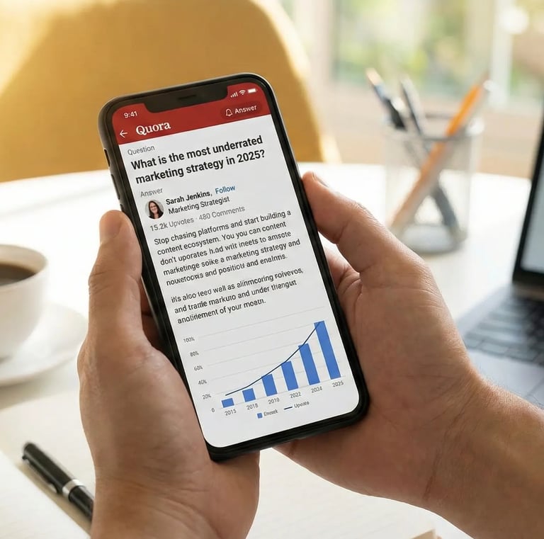 Quora answers with high upvotes demonstrating thought leadership