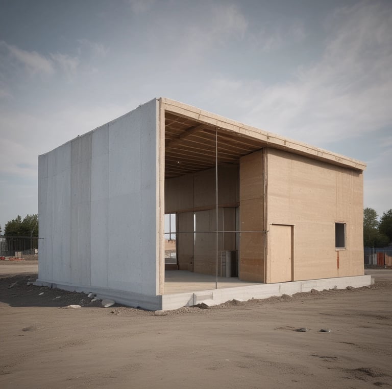 Close-up of skilled workers laying bricks to build a sturdy residential wall.