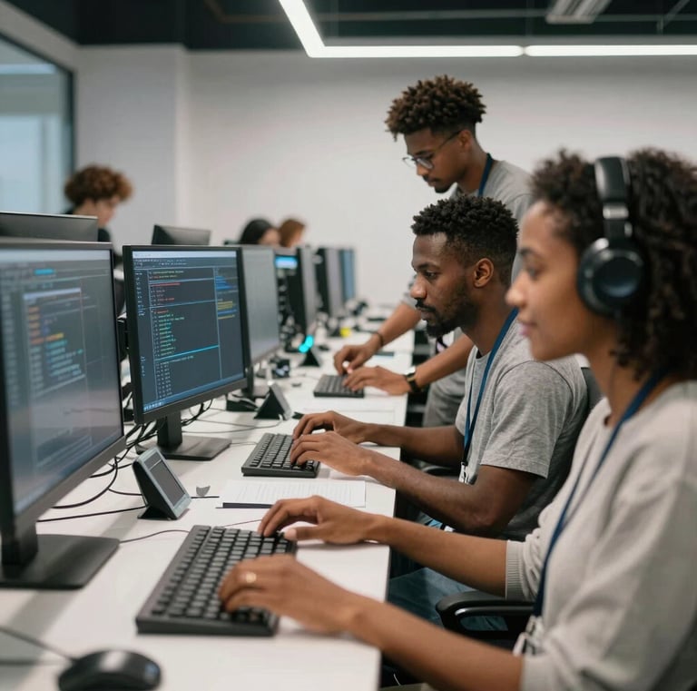 Team members celebrating a project milestone with smiles and high-fives.