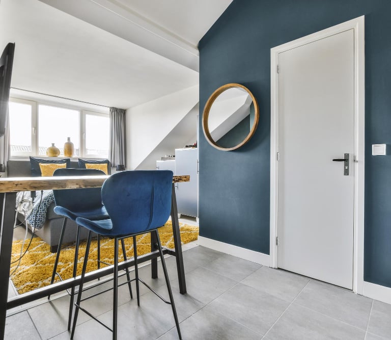 Living room prepared for interior painting