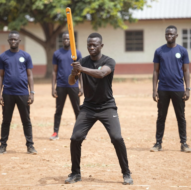 A Smithone Intelligence Ltd security officer demonstrating self-defense training to a group.
