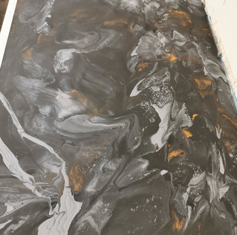 mat effect  marble  resin floor 