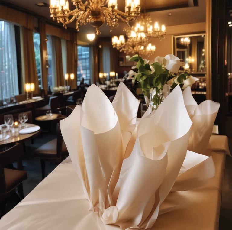 Close-up of a neatly stacked pack of soft white tissue papers with the ds tissue logo.