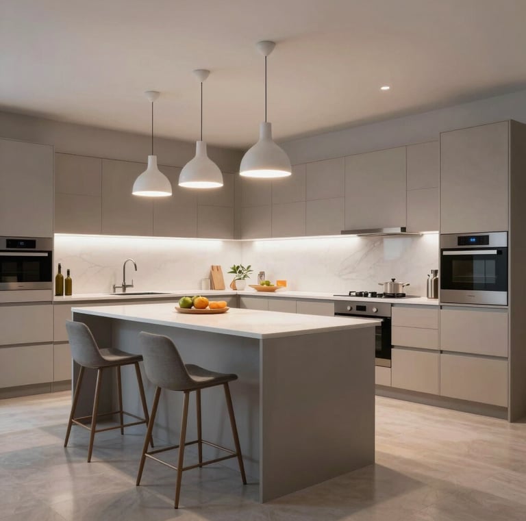 Retail space renovation showcasing minimalist wood fixtures and bright accents.
