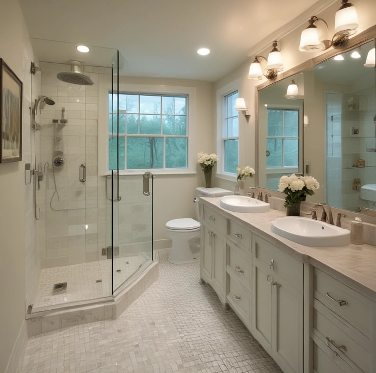 Interior shot showing an inspector checking electrical panels in a Chicago home.