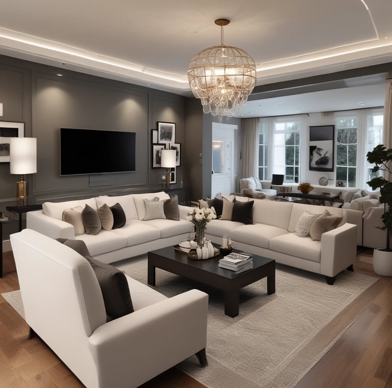 Wide-angle view of a home exterior with an inspector assessing siding condition.