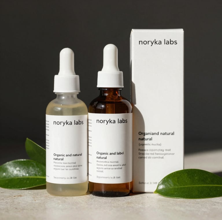 Soft focus on a peaceful moment with a candle and skincare products, evoking relaxation.