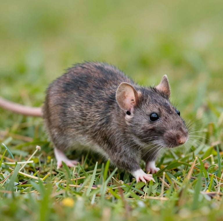 Technician in protective gear setting traps for rodents inside a rustic farmhouse kitchen.