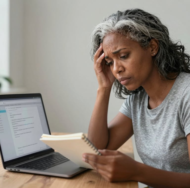 Senhora com muita dificuldade em entender seu notebook