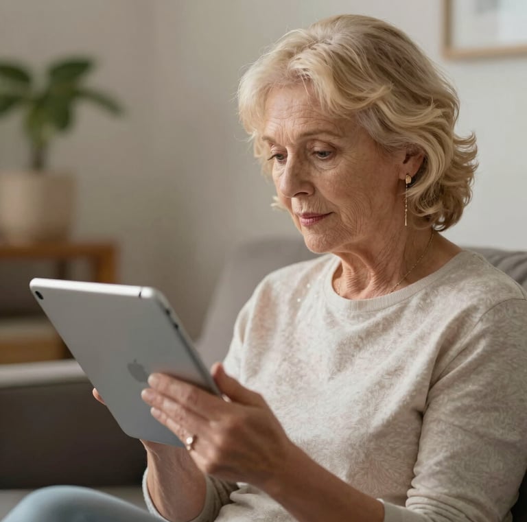 Senhora com seu Ipad
