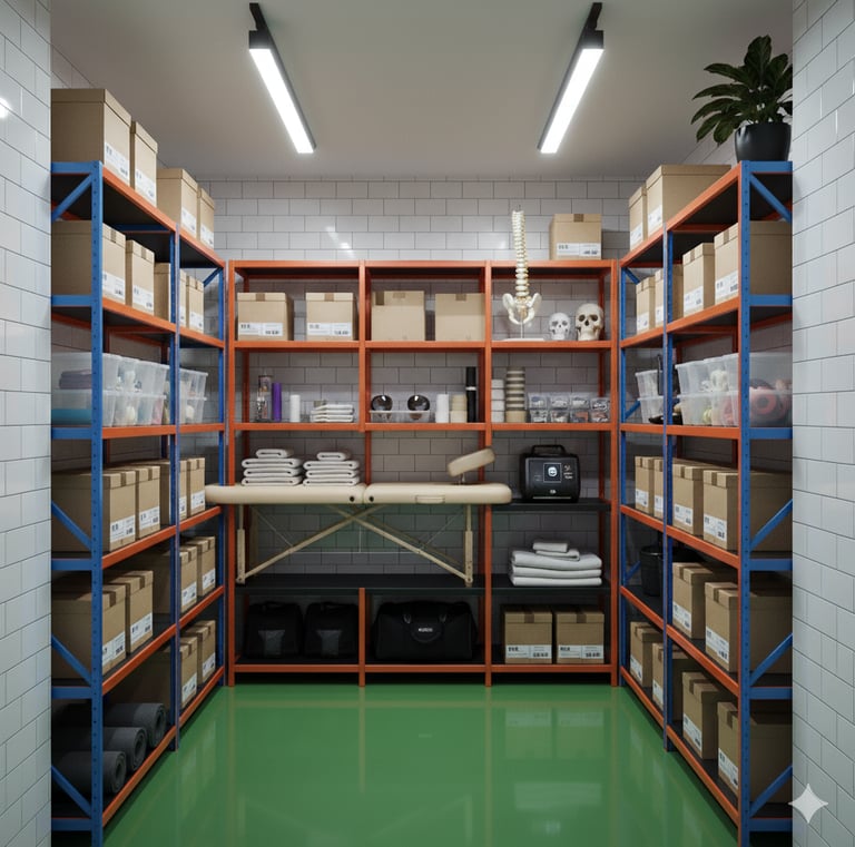 trastero profesional quiropráctico fisioterapeuta material sanitario camilla plegable almacenamiento