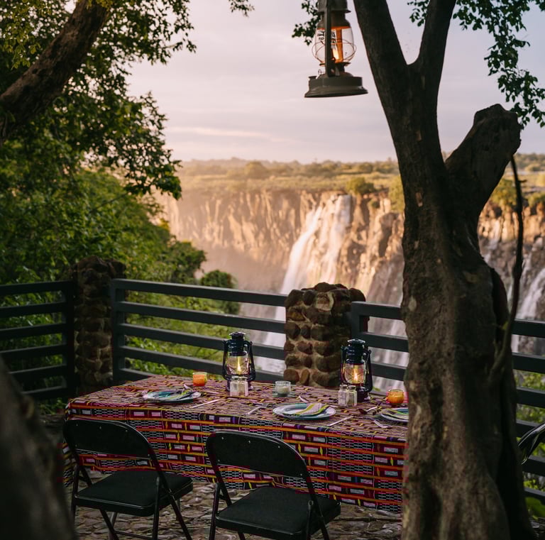 Transitional dining experience at the Victoria Falls