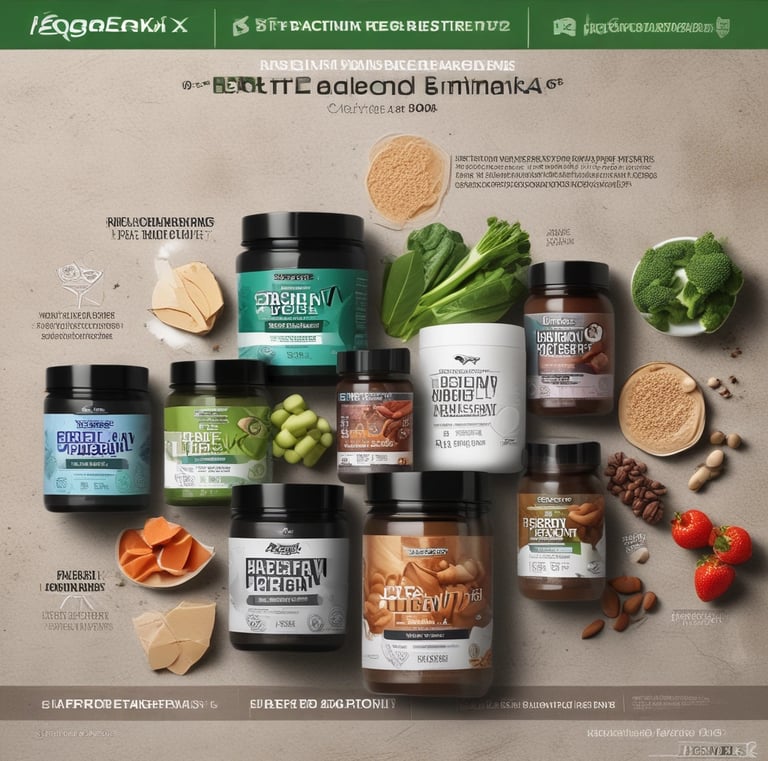 Isagenix energy drink cans arranged next to workout gear and a water bottle.