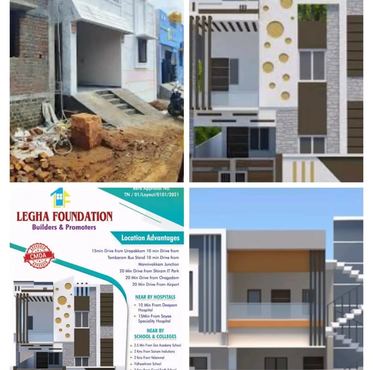 Modern 2BHK independent house for sale in Chennai by Legha Foundation Builders with CMDA approval.