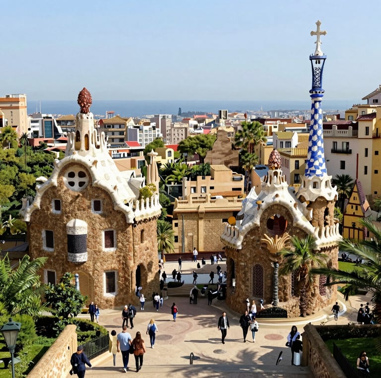 A cozy resort poolside setting with palm trees and soft evening lighting.