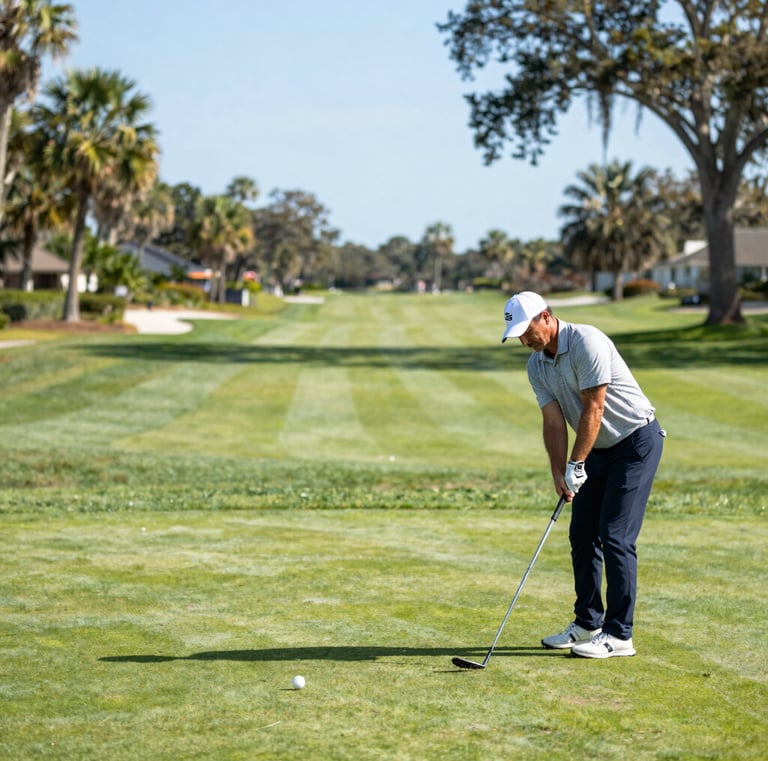 A graceful older gentleman reviewing travel plans with a concierge, surrounded by navy blue and gold accents.