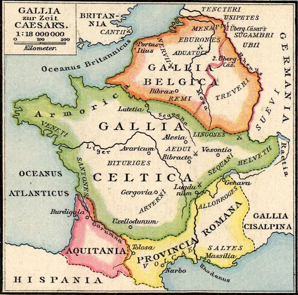 Map of Gaul at the start of the Roman war