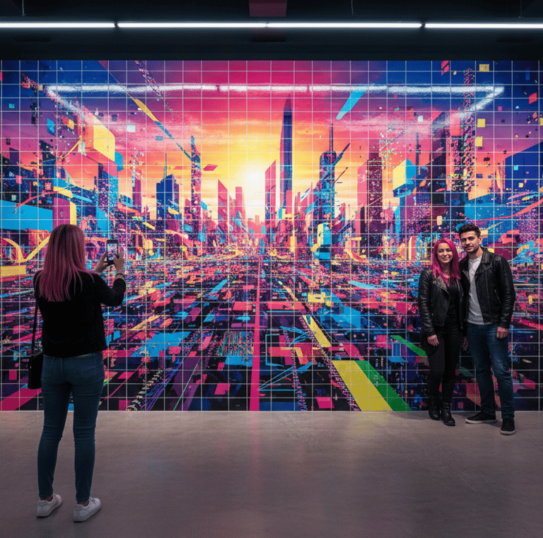 Pared de azulejos de centro comercial