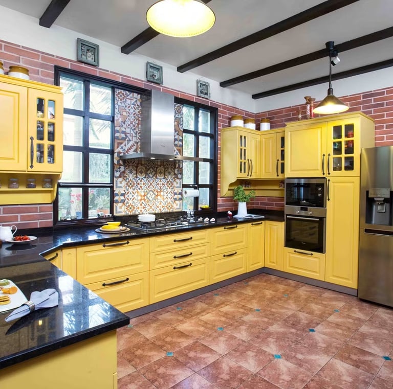 modular kitchen, membrane finish